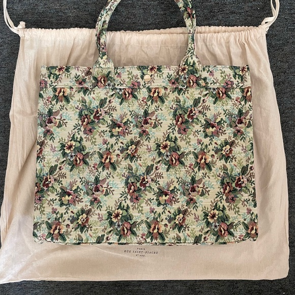 New Sezane Le Sept tote bag in jacquard fleurs - Picture 10 of 10